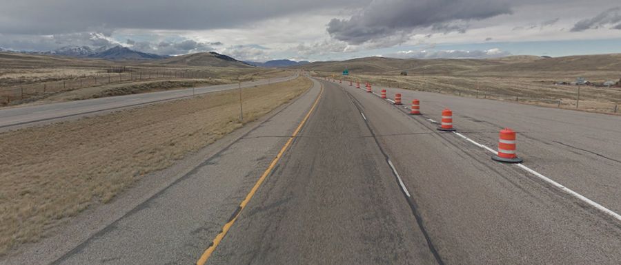 The road to Monida Pass on the border of Idaho and Montana
